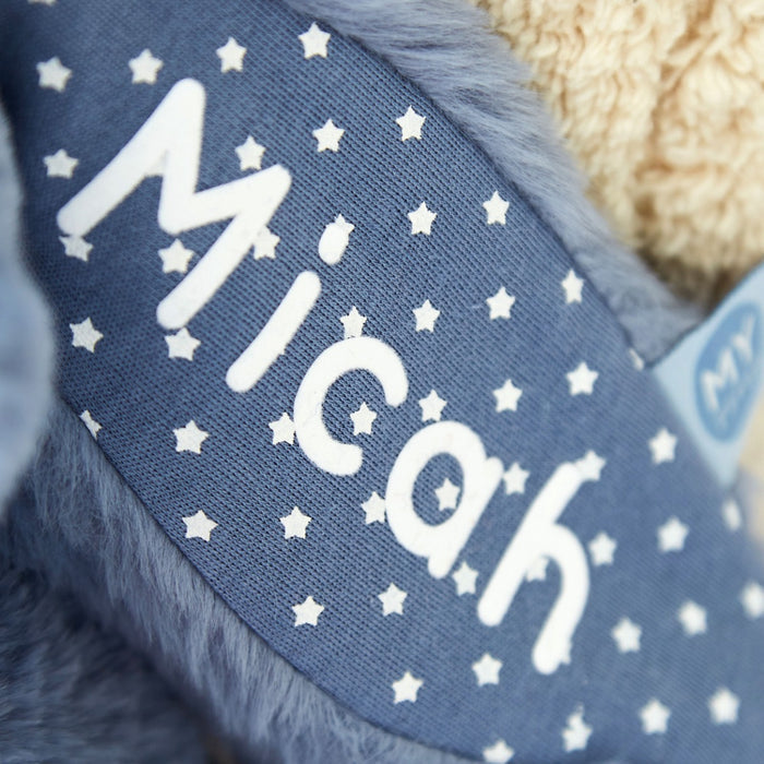 Personalised Wave Blue Bunny Soft Toy