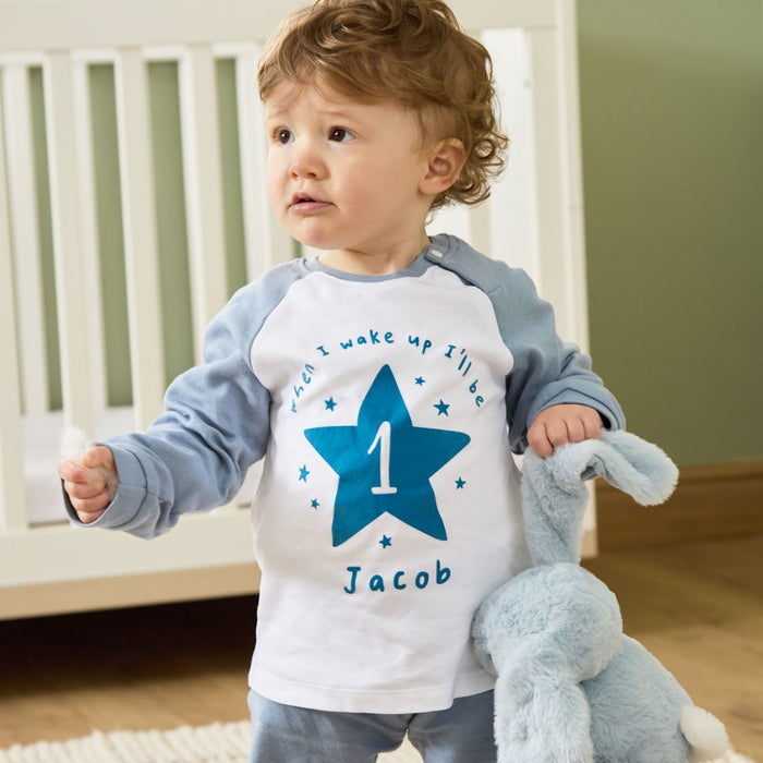 Personalised 'When I Wake Up I'll Be' Blue Pyjamas
