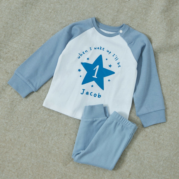 Personalised 'When I Wake Up I'll Be' Blue Pyjamas
