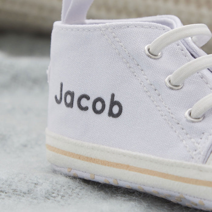 Personalised White Baby High Top Trainers