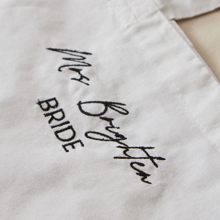Personalised White Bride Tote Bag with Script Font