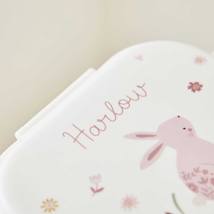 Personalised White Bunny Lunchbox