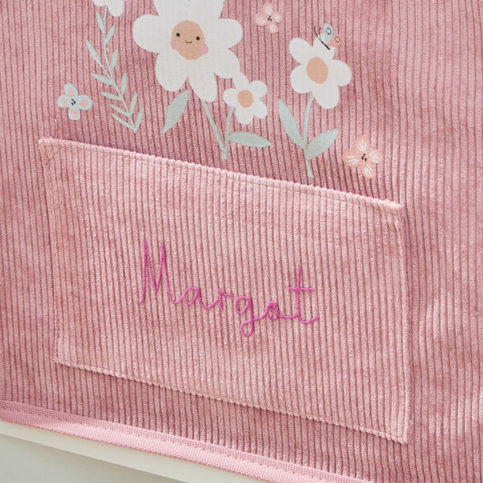 Personalised White Daisy Pink Storage Cube