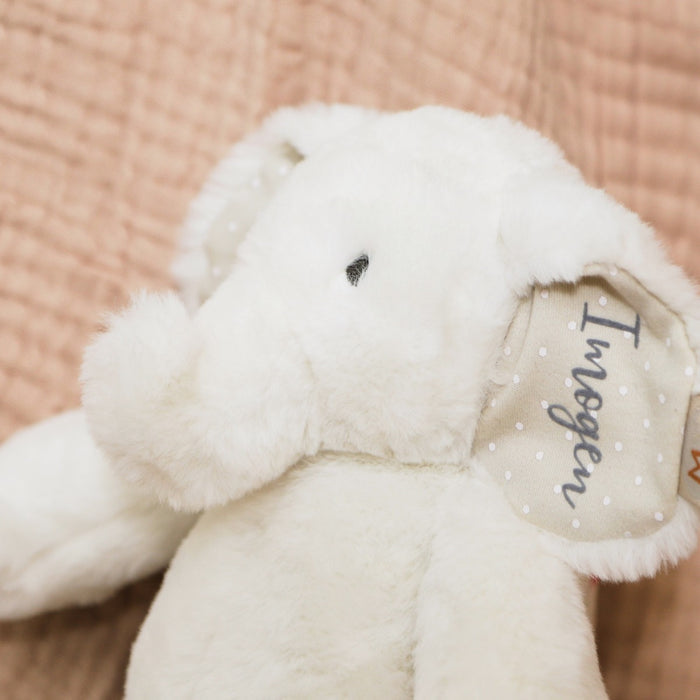 Personalised White Elephant Soft Toy