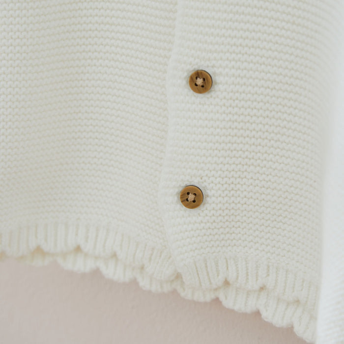 Personalised White Front Name Cardigan