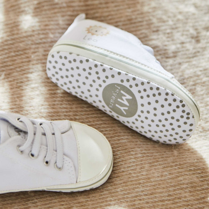 Personalised White Lion Cub Baby High Top Shoes