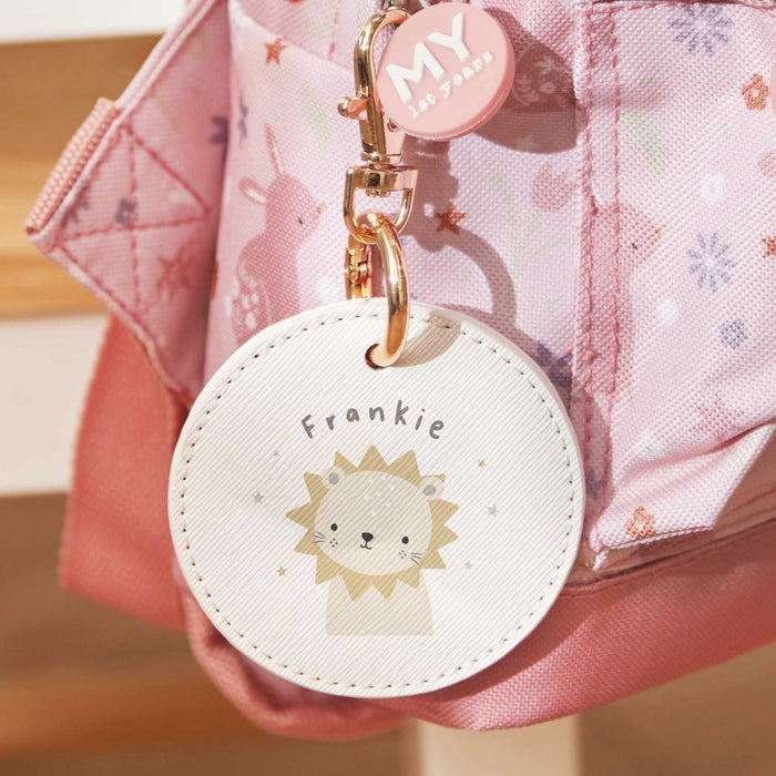 Personalised White Lion Keyring