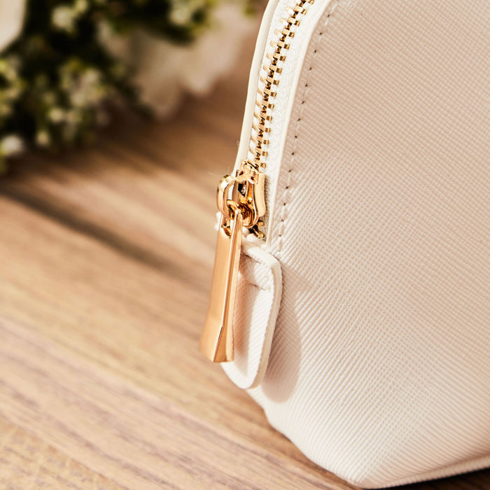 Personalised White Medium Bridal Cosmetics Bag
