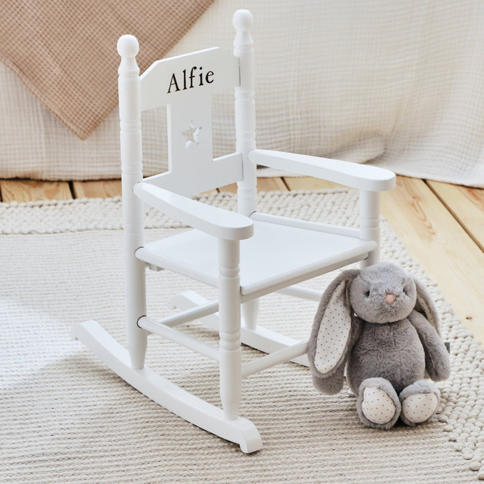 Personalised White Star Children's Rocking Chair FSC®