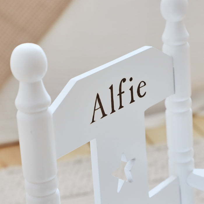 Personalised White Star Children's Rocking Chair FSC®