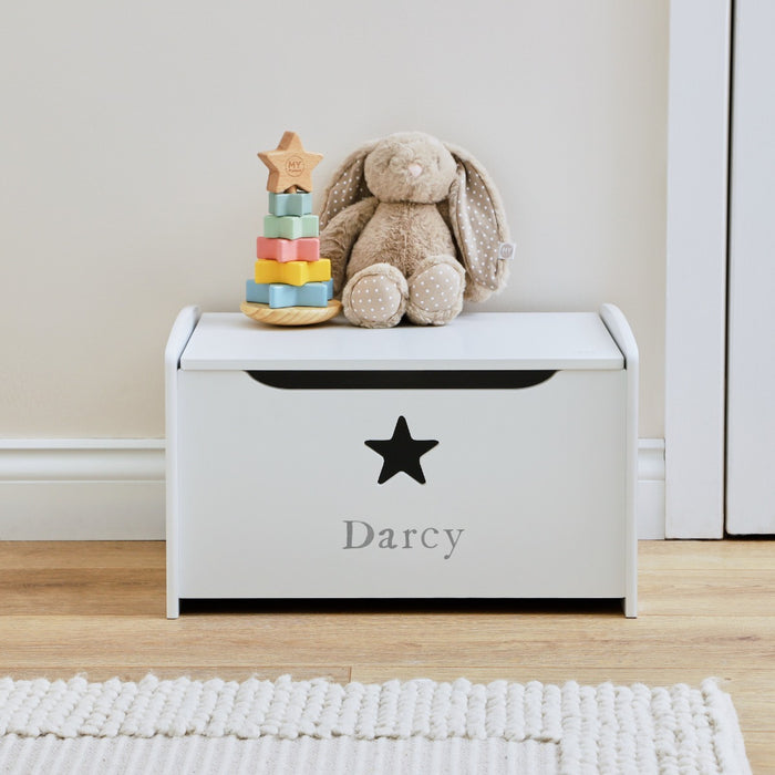 Personalised White Star Design Toy Box FSC®