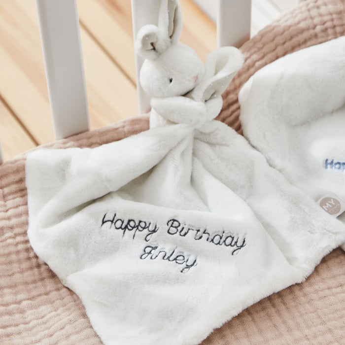 Personalised White Super Soft Bunny Comforter