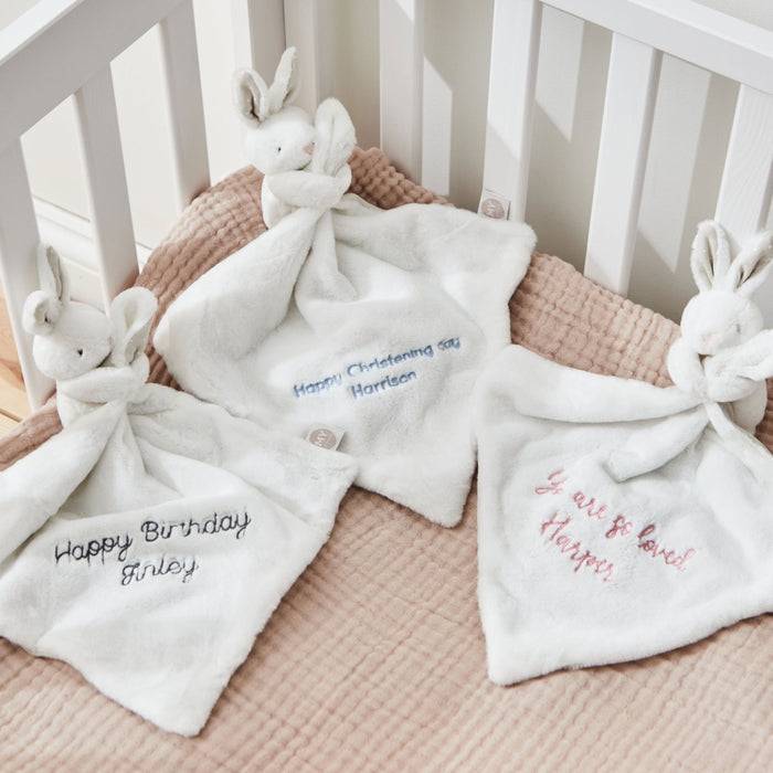 Personalised White Super Soft Bunny Comforter