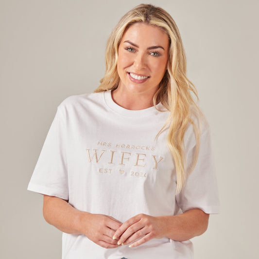 Personalised White Wifey T-Shirt