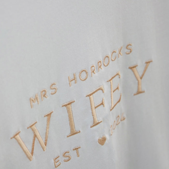 Personalised White Wifey T-Shirt