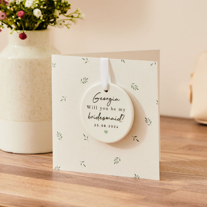 Personalised Will You Be My Bridesmaid? Cursive Decoration