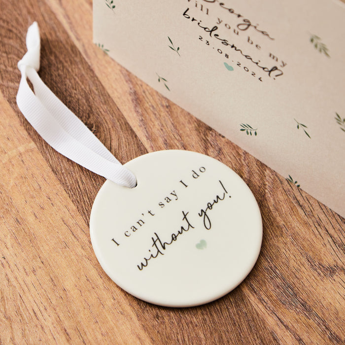 Personalised Will You Be My Bridesmaid? Cursive Decoration