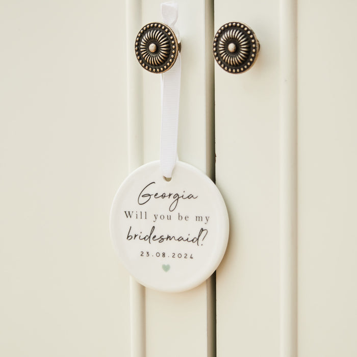 Personalised Will You Be My Bridesmaid? Cursive Decoration