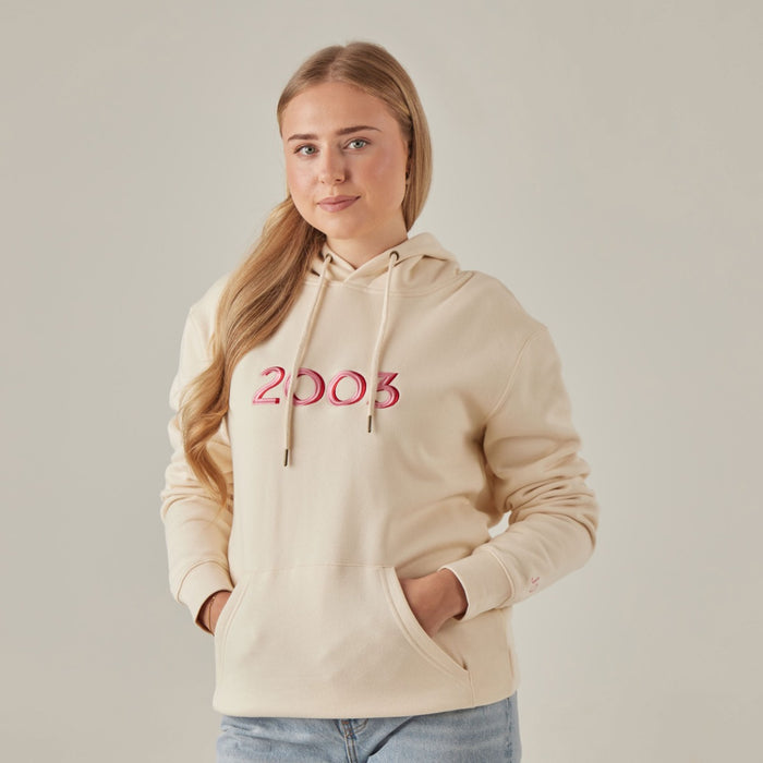 Personalised Women's Cream Retro Birth Year Hoodie