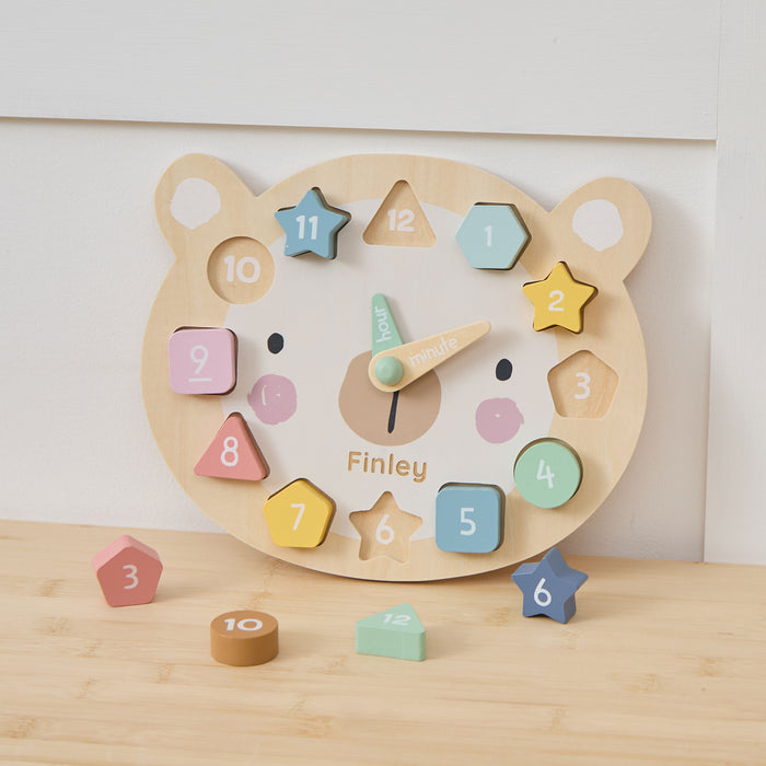 Personalised Wooden Bear Clock Puzzle FSC®