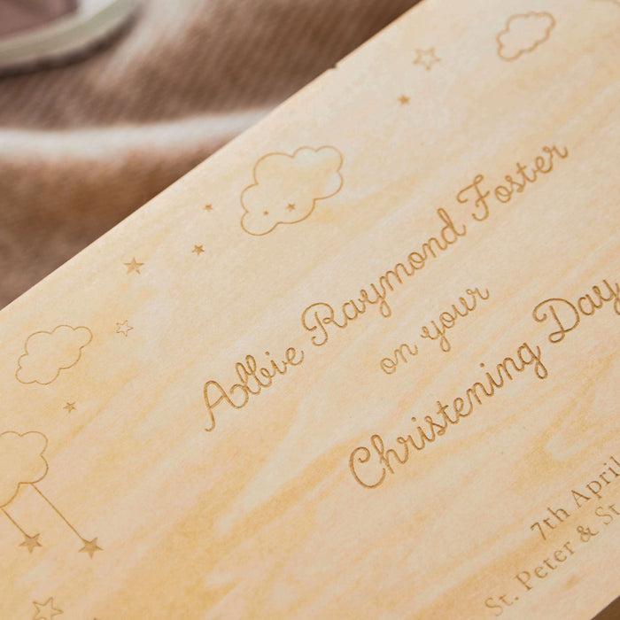 Personalised Wooden Christening Day Keepsake Box FSC®