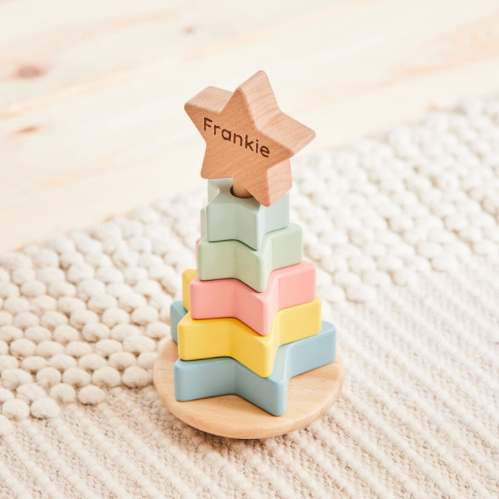 Personalised Wooden Star Stacker Toy FSC®