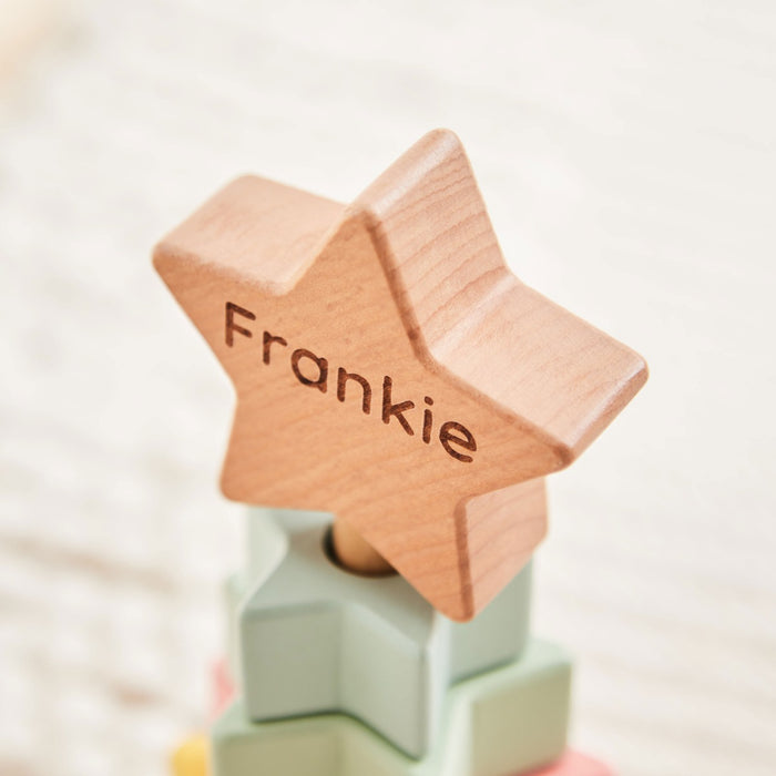 Personalised Wooden Star Stacker Toy FSC®