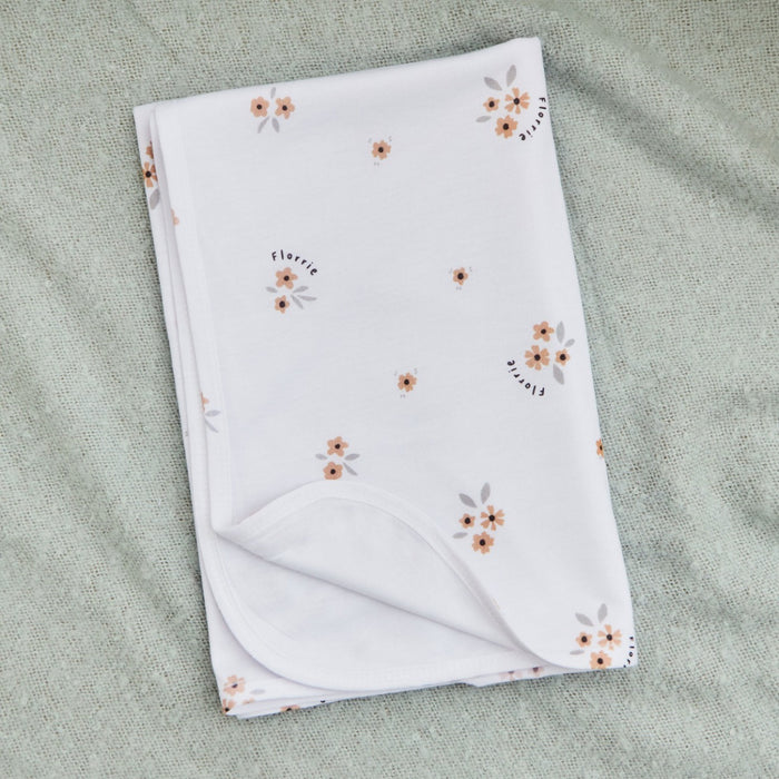Personalised Yellow Floral Print Jersey Blanket