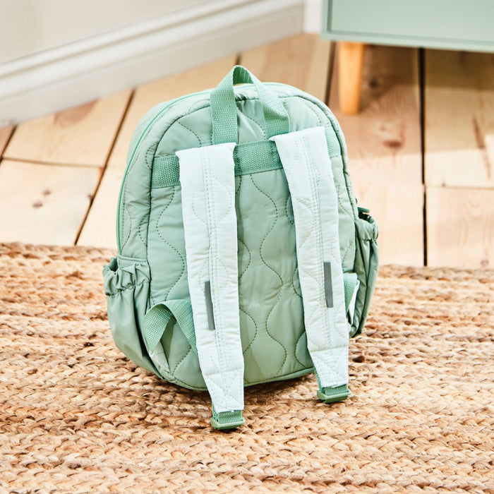 Personalised Yellow Flower Sage Quilted Medium Backpack
