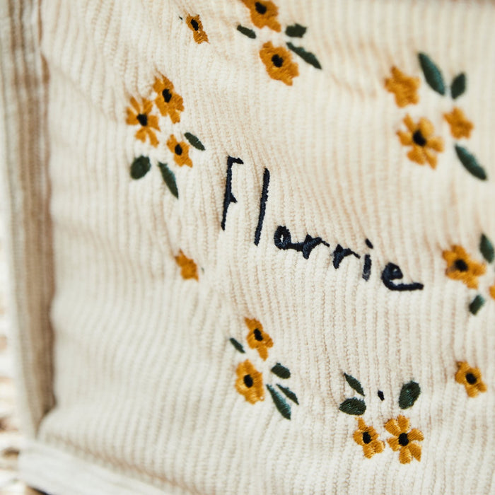 Personalised Yellow Flower Wreath Cord Nappy Caddy