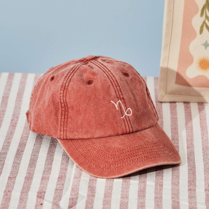 Personalised Zodiac Sign Cap in Rust by Made Yours