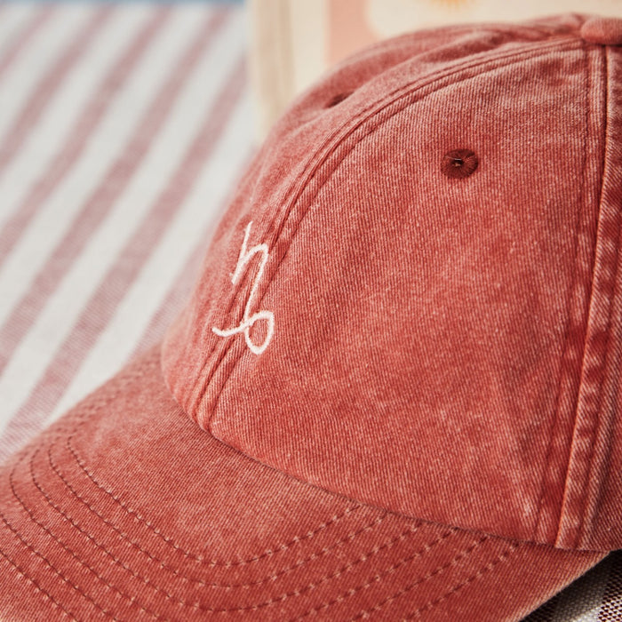 Personalised Zodiac Sign Cap in Rust by Made Yours