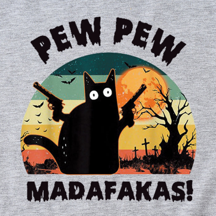 Pew Pew Fun Pattern Women's Casual Round Neck Short Sleeve T-shirt