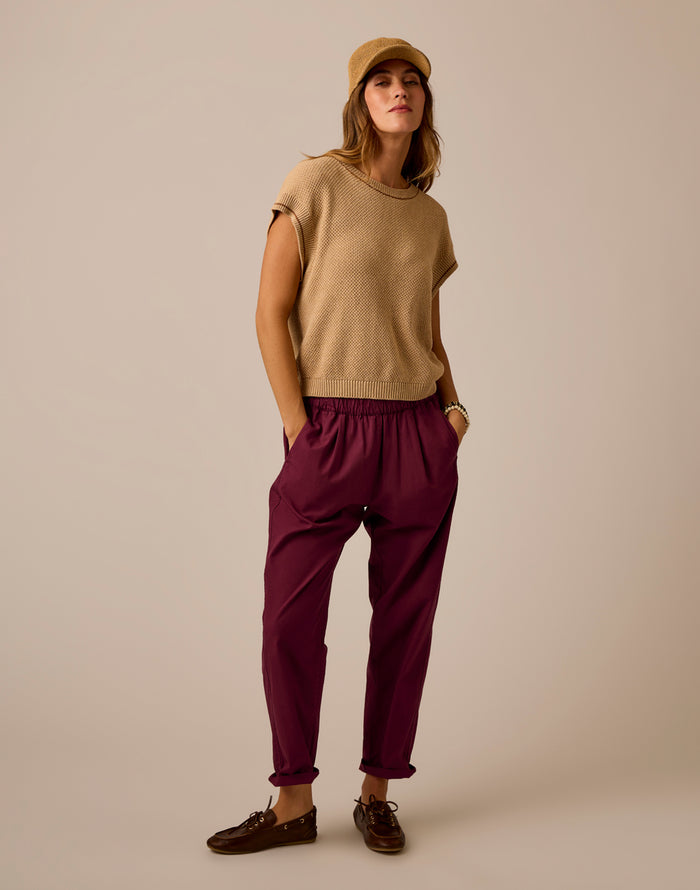 Phoebe Sweater Top: Biscuit