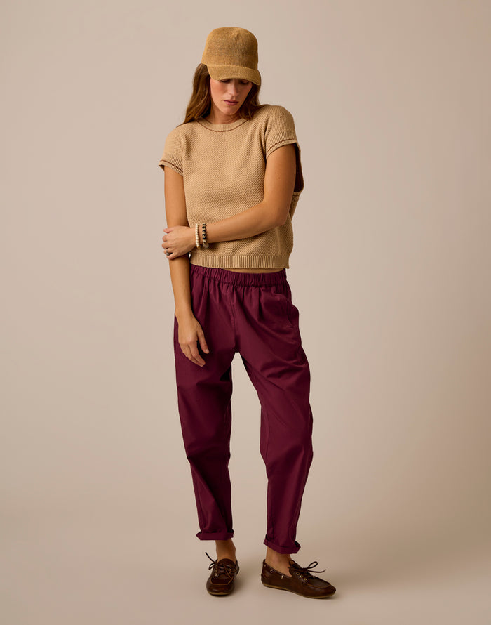 Phoebe Sweater Top: Biscuit