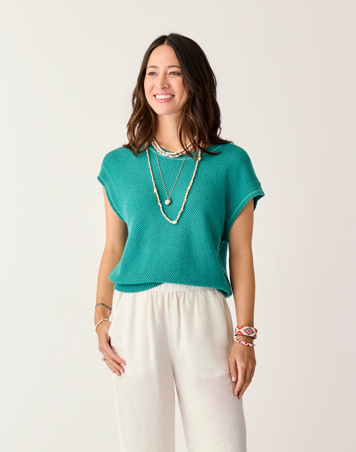 Phoebe Sweater Top: Jade - FINAL SALE