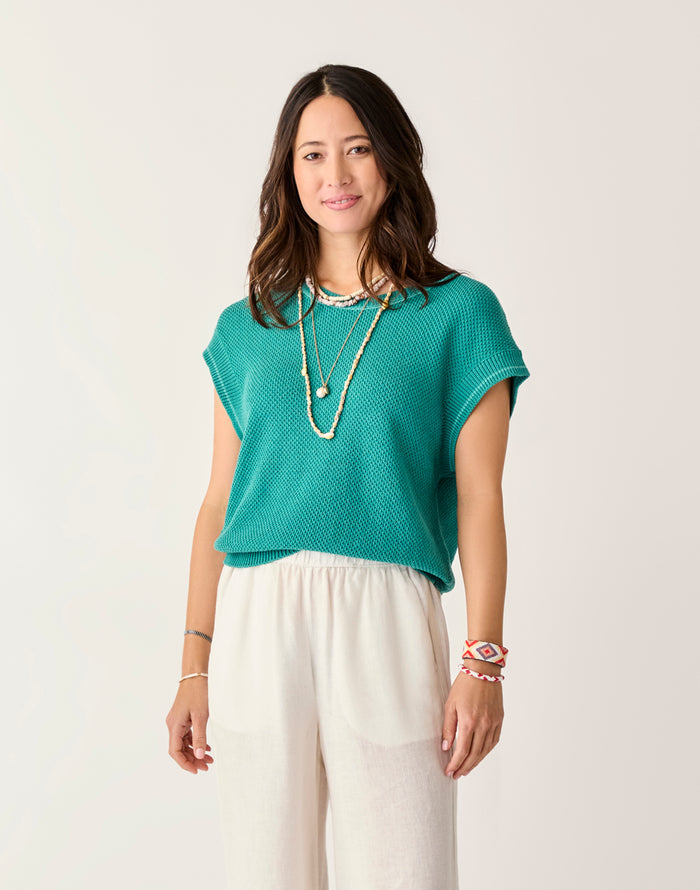 Phoebe Sweater Top: Jade - FINAL SALE