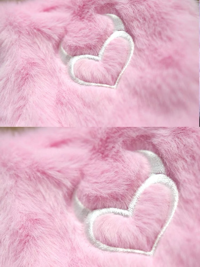 ♡ Pink Plush Pleated Mini Skirt ♡