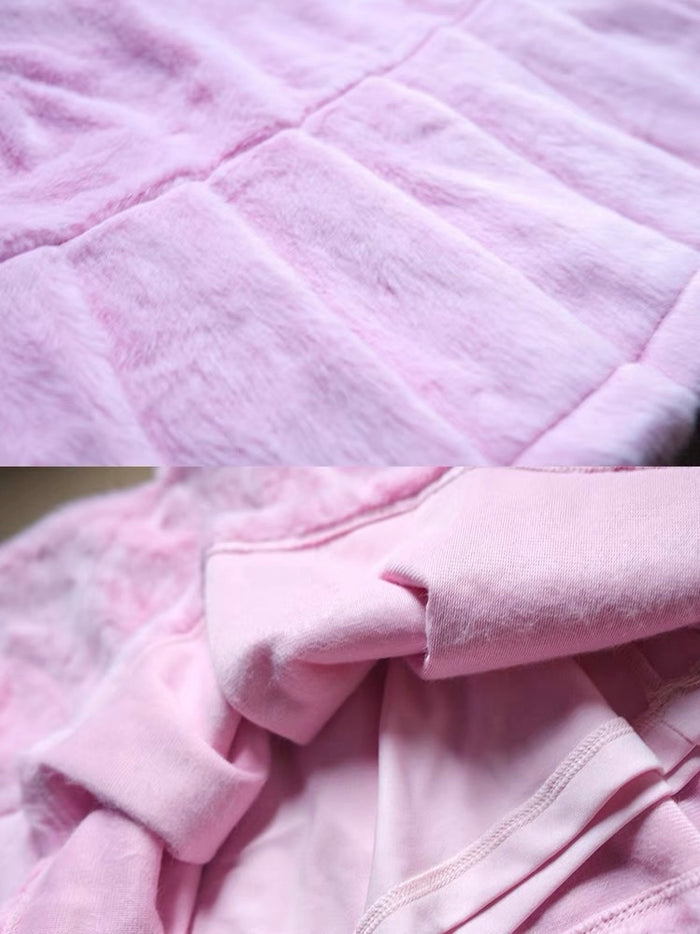 ♡ Pink Plush Pleated Mini Skirt ♡