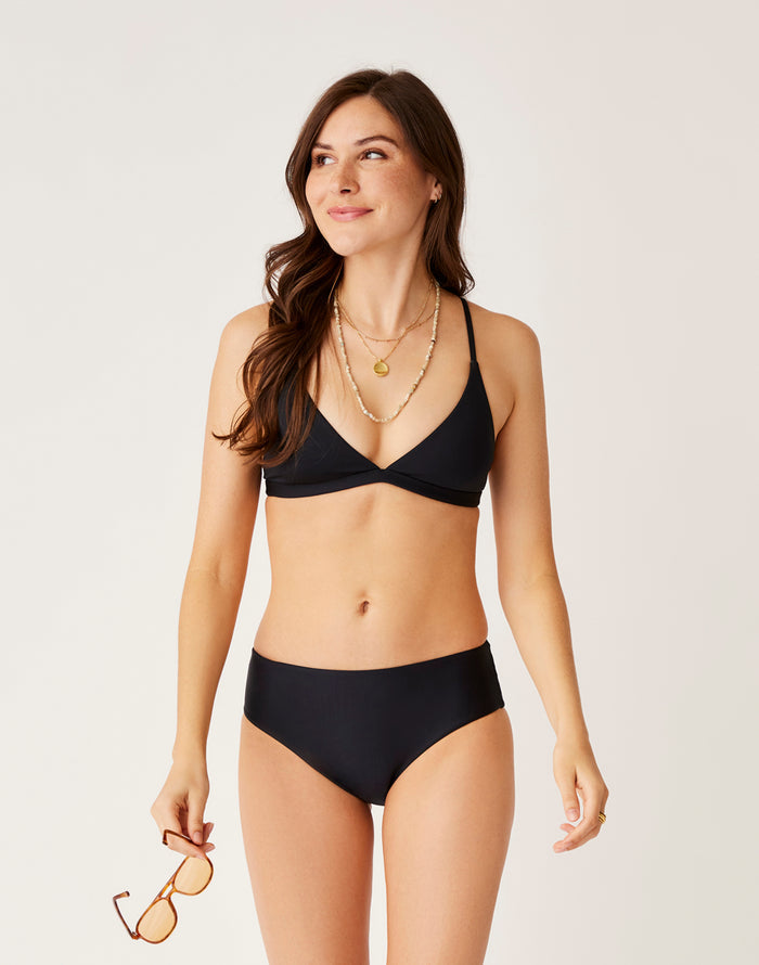 Pipa Compression Bottom black high-compression seamless bikini bottom medium-high rise UPF 50+ made from 5 recycled bottles