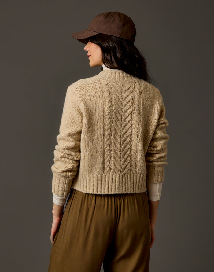 Poppy Cropped Cardigan: Linen