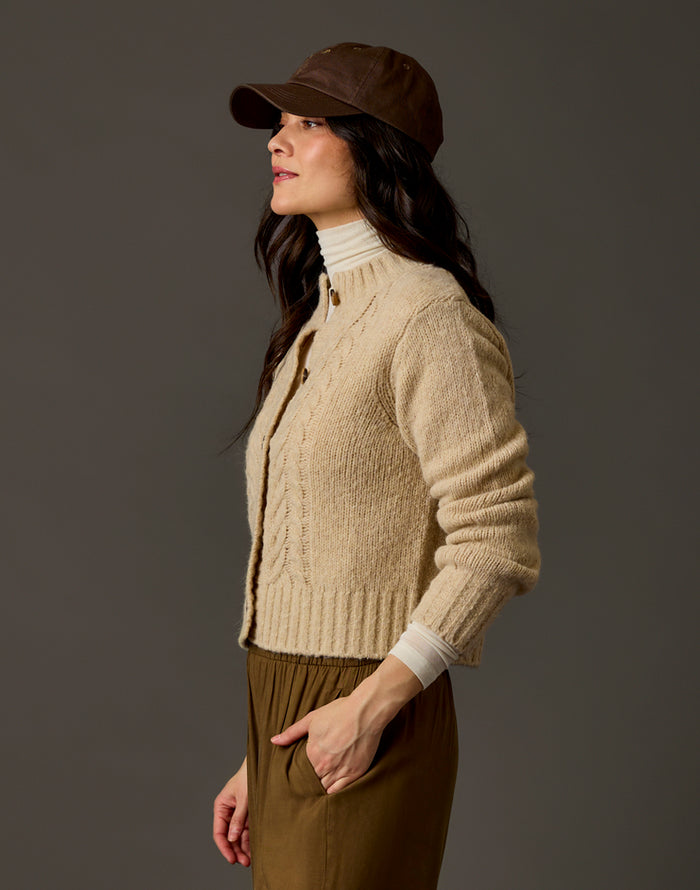 Poppy Cropped Cardigan: Linen