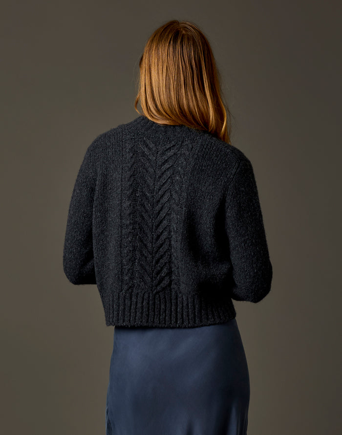 Poppy Cropped Cardigan: Wall Street