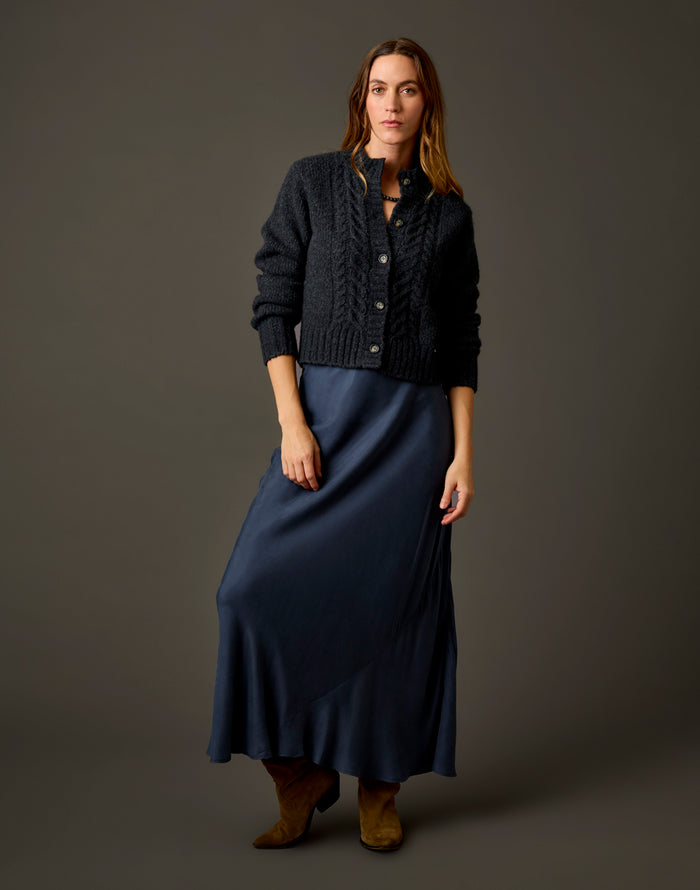 Poppy Cropped Cardigan: Wall Street