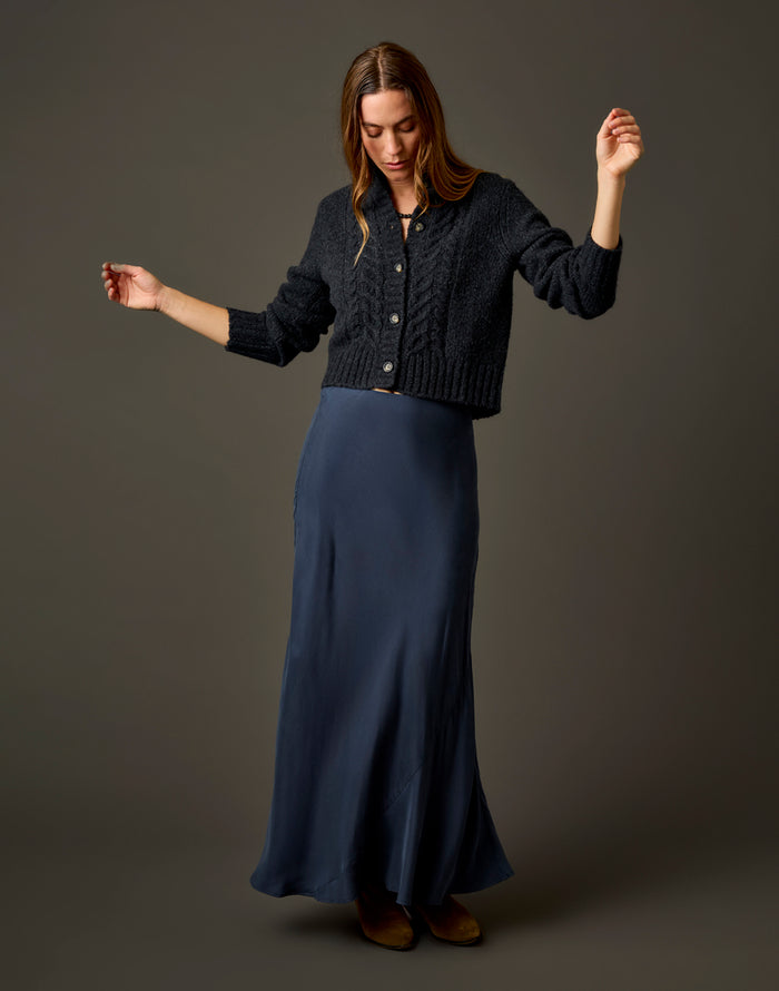 Poppy Cropped Cardigan: Wall Street