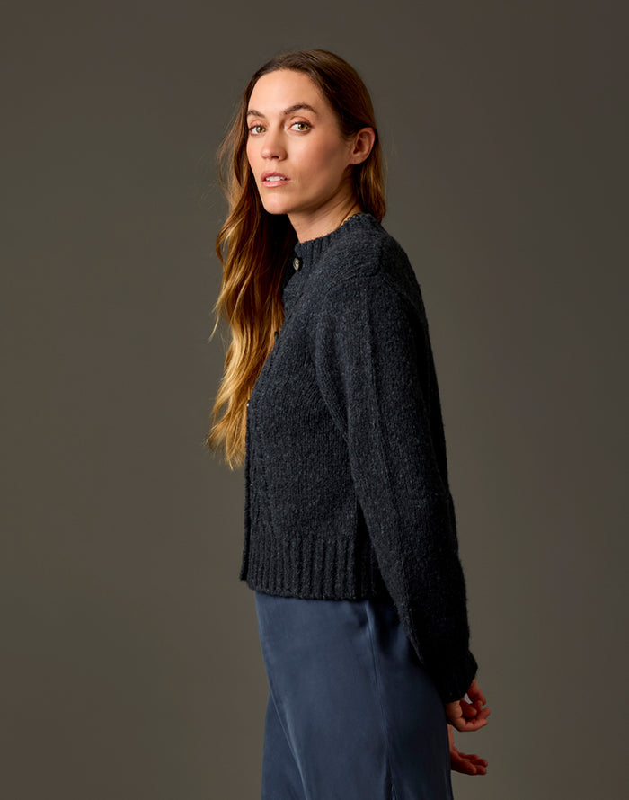 Poppy Cropped Cardigan: Wall Street