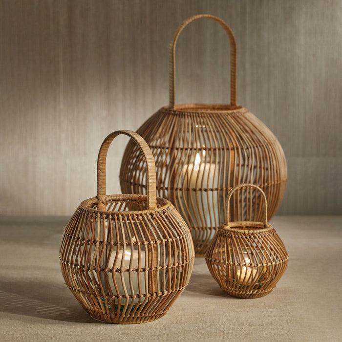 Portofino Rattan Woven Lantern - Lantern by Carlyle Avenue