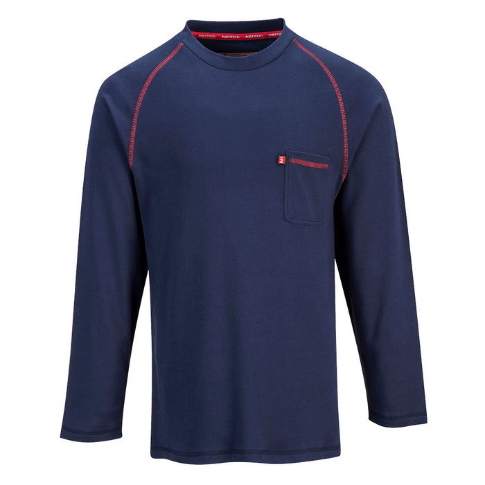 Portwest FR01NAR Bizflame FR Crew Neck T-Shirt in Navy Blue