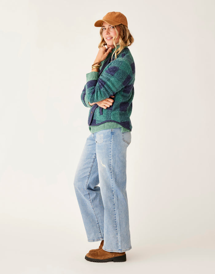 Posie Boucle Jacket: Forest Plaid - FINAL SALE