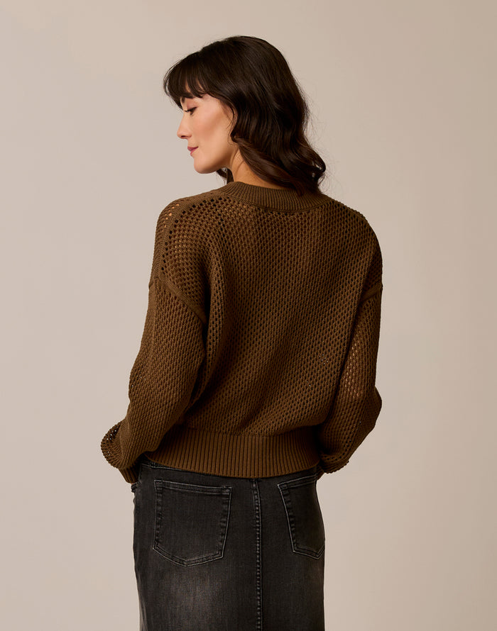 Presley Mesh Bomber: Teak